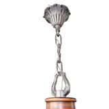 Lampadario in stile barocco a 15 luci in metallo e legno, anni '50