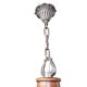 Lampadario in stile barocco a 15 luci in metallo e legno, anni '50