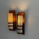 Simple mid-century wall light in metal, wooden and copper base, 1960s, Germany.