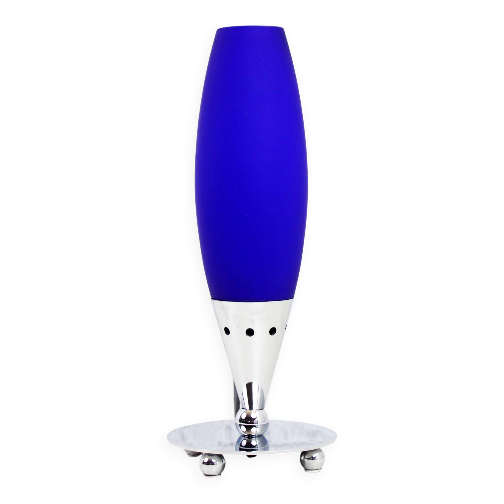 Blue glass lamp 1980