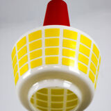 Suspension en verre rouge et jaune