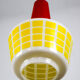 Red and yellow glass pendant lamp