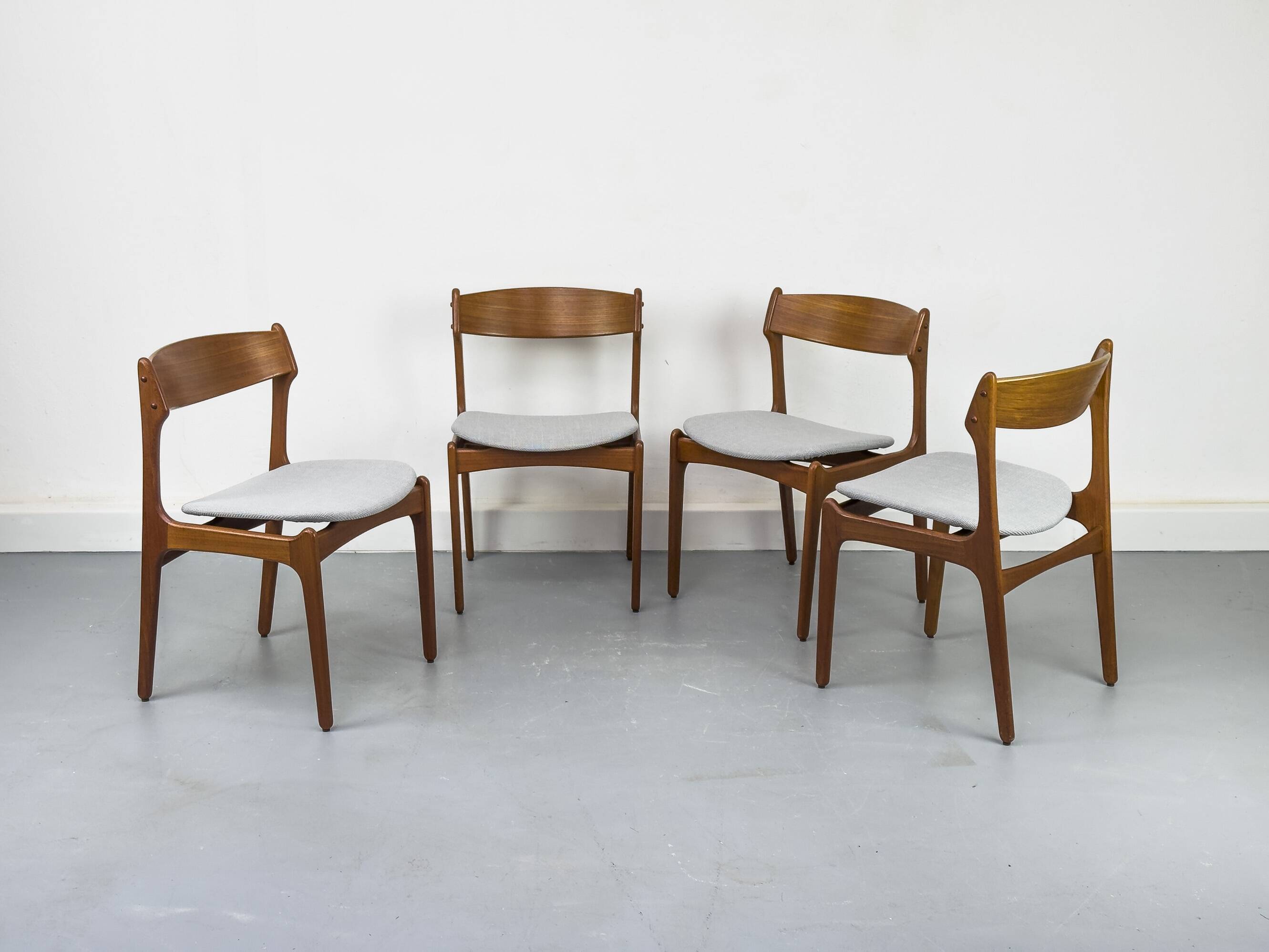 Danish Teak Dining Chairs by Erik Buch for OD Møbler, 1960s, Set of 4