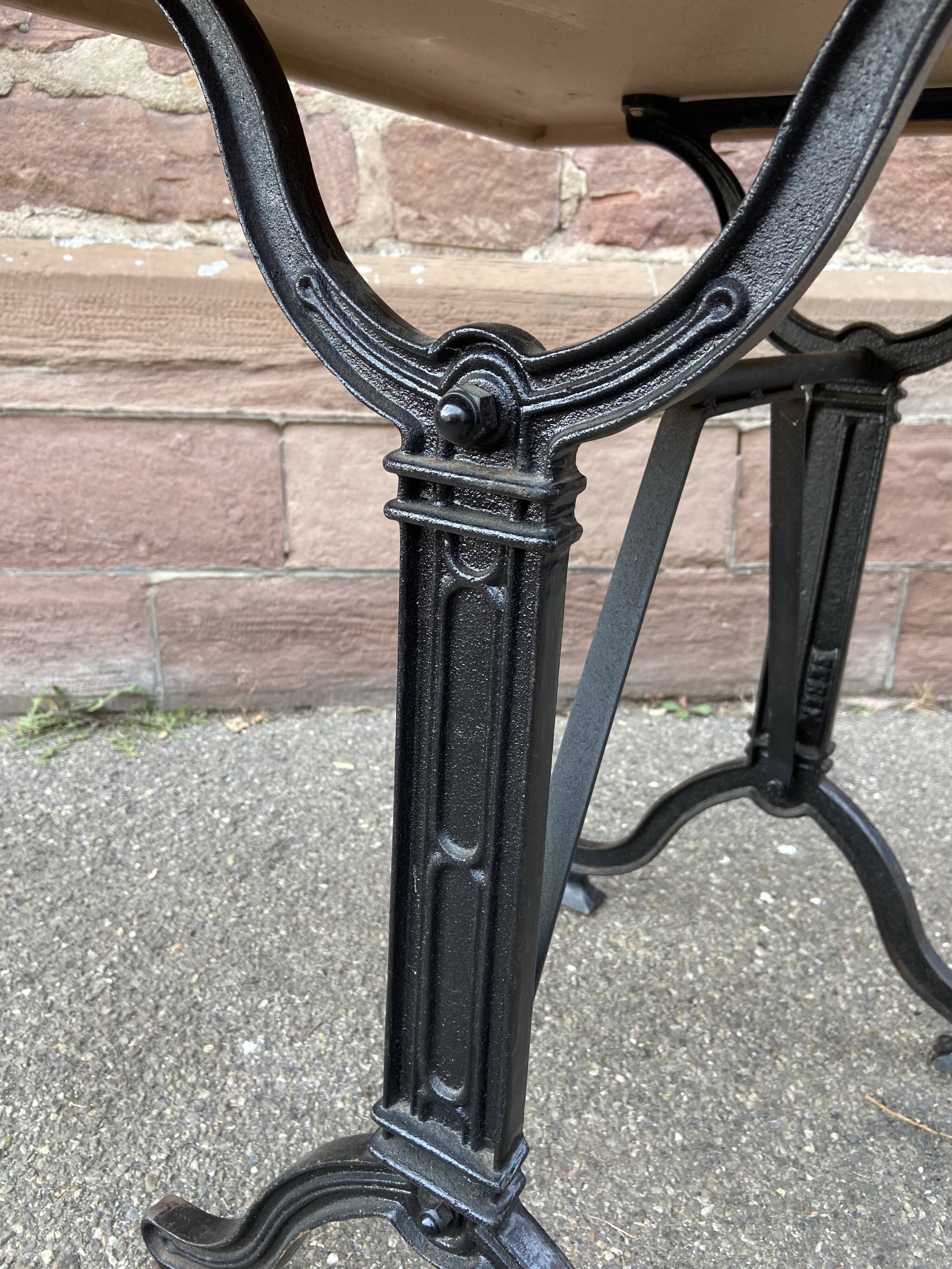 Parisian cast iron bistro table Mid-century French Paris café Montmartre bistro table 80s