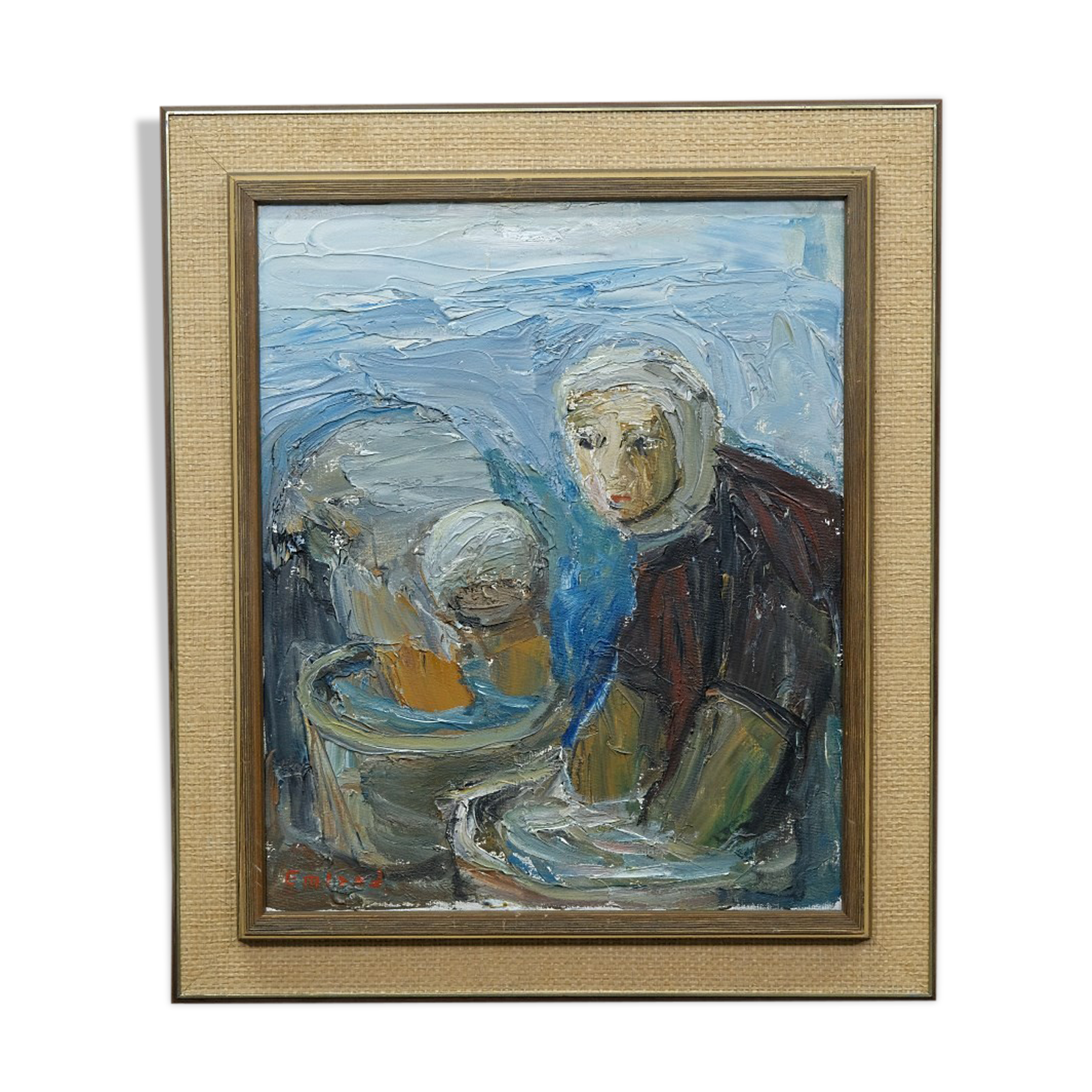 Einar Emland, Swedish painting, 1960s, Oil on canvas, Framed