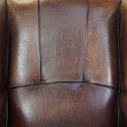 Sheep leather wing chair with patina