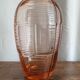 Art deco rosé molded glass vase
