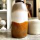W. Germany vase in brown and beige glazed ceramic