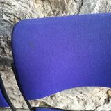 Set of 6 blue Howe 40/4 stacking chairs by David Rowland