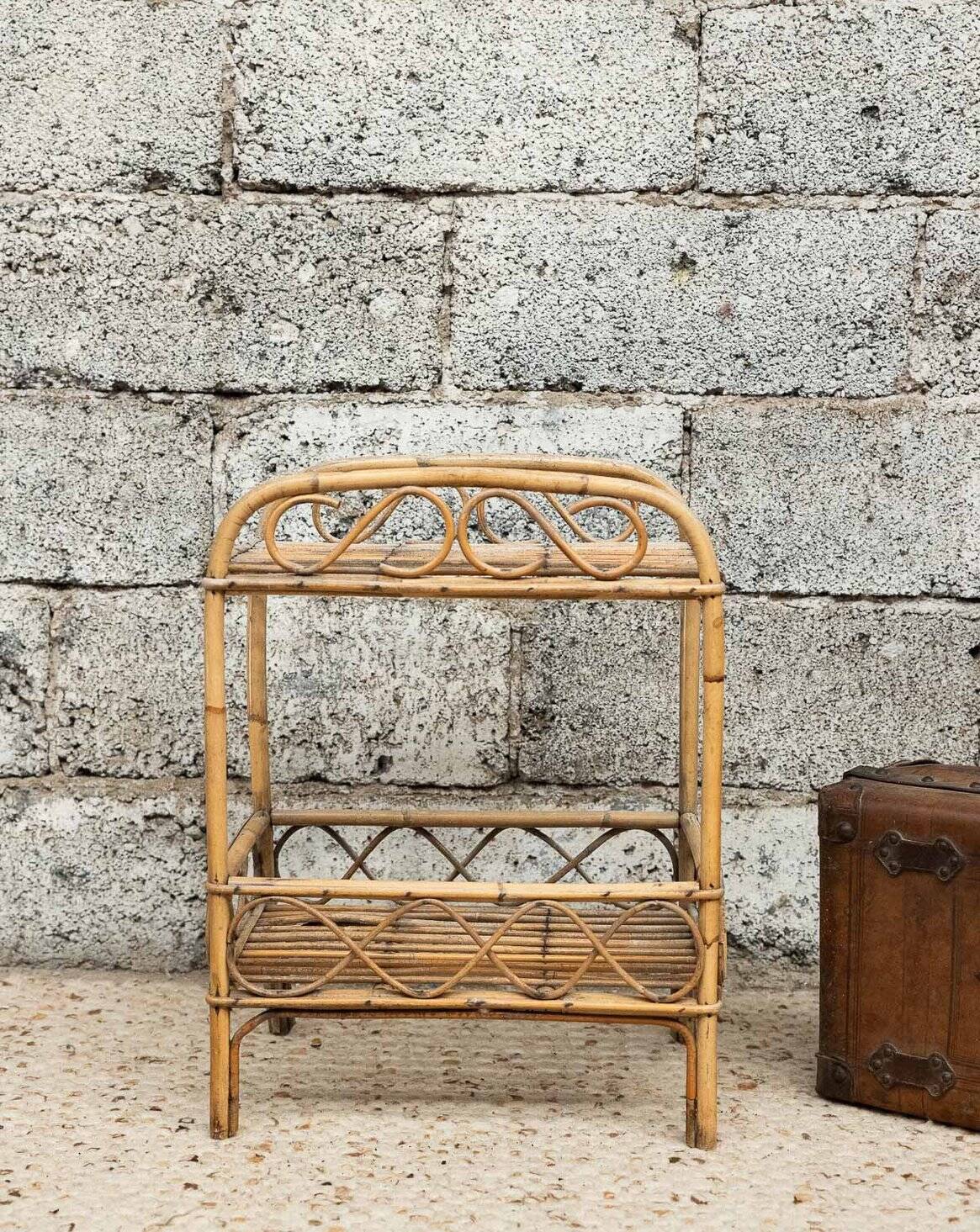 ✨ Petite étagère vintage en osier – esprit bohème ✨