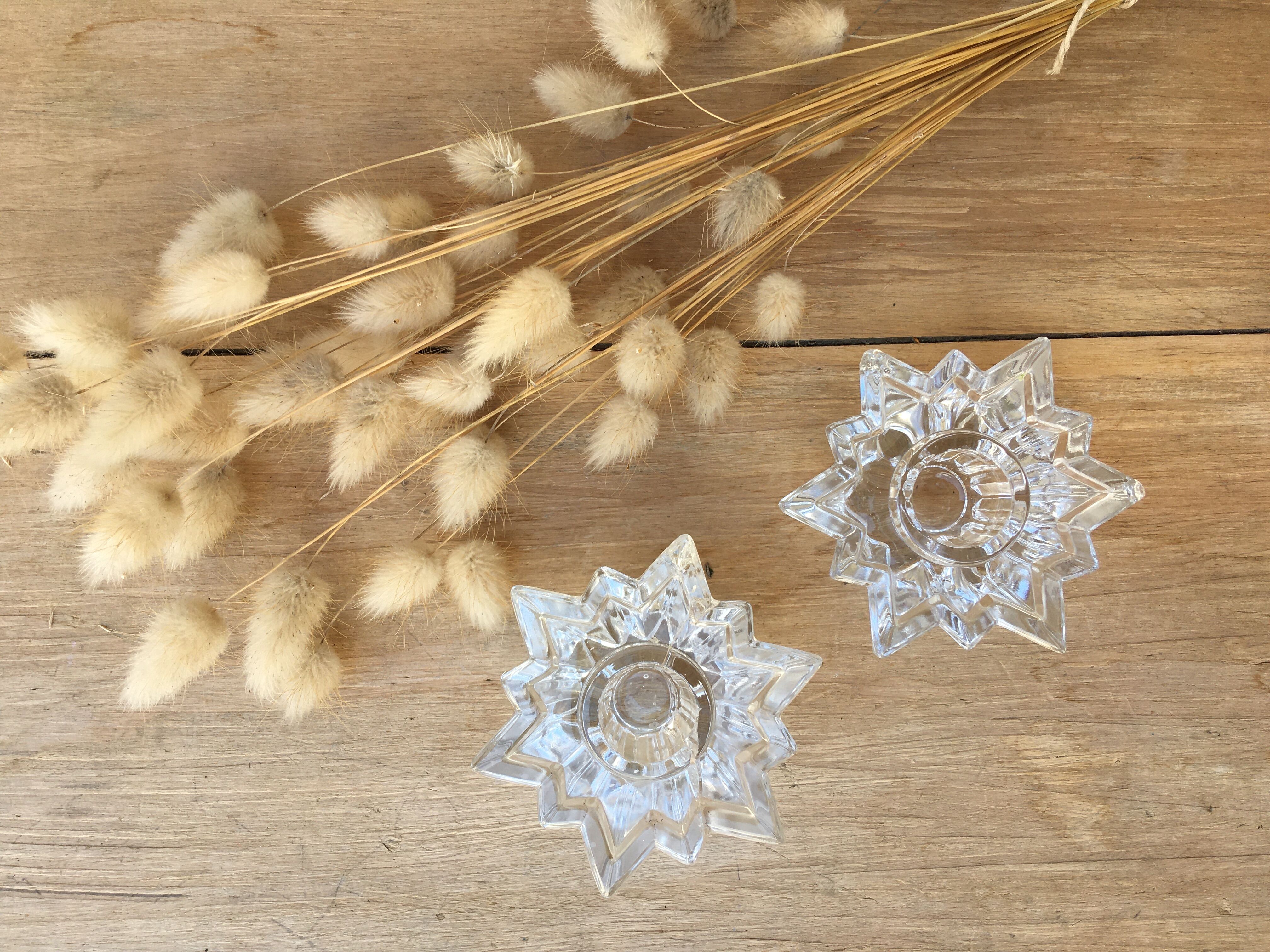 Pair of star candle holders