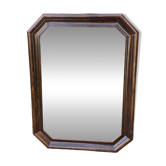 Vintage octagonal mirror in solid wood
