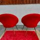 pair of vintage armchairs (red fur)