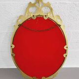 Italian oval brass medallion mirror