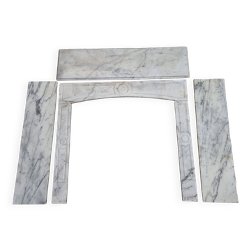 Pompadour fireplace in white Carrara marble