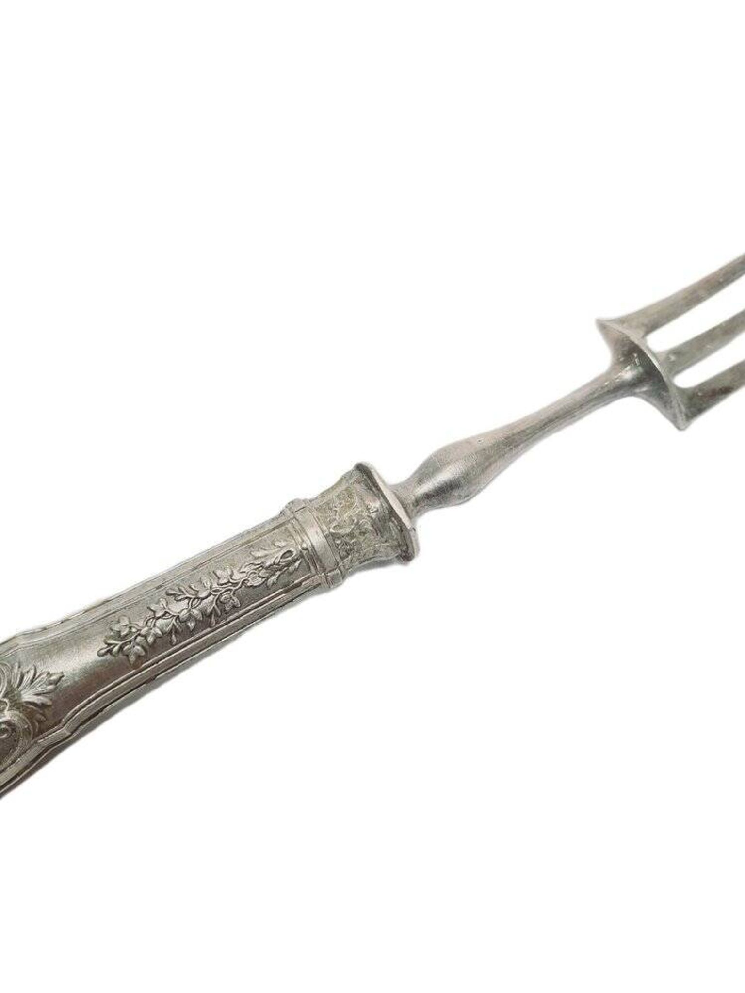 Fourchette à rôtir en argent classique, France, années 1880