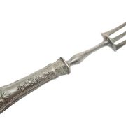 Fourchette à rôtir en argent classique, France, années 1880