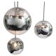 Set de 3 lampes à suspension globe en verre miroir, 1960s
