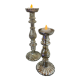 Set of 2 mercurized glass candle holders