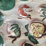 Tripod dish from the 60s for ceramic shellfish or crustaceans