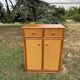 Meuble de rangement rotin vintage 1960