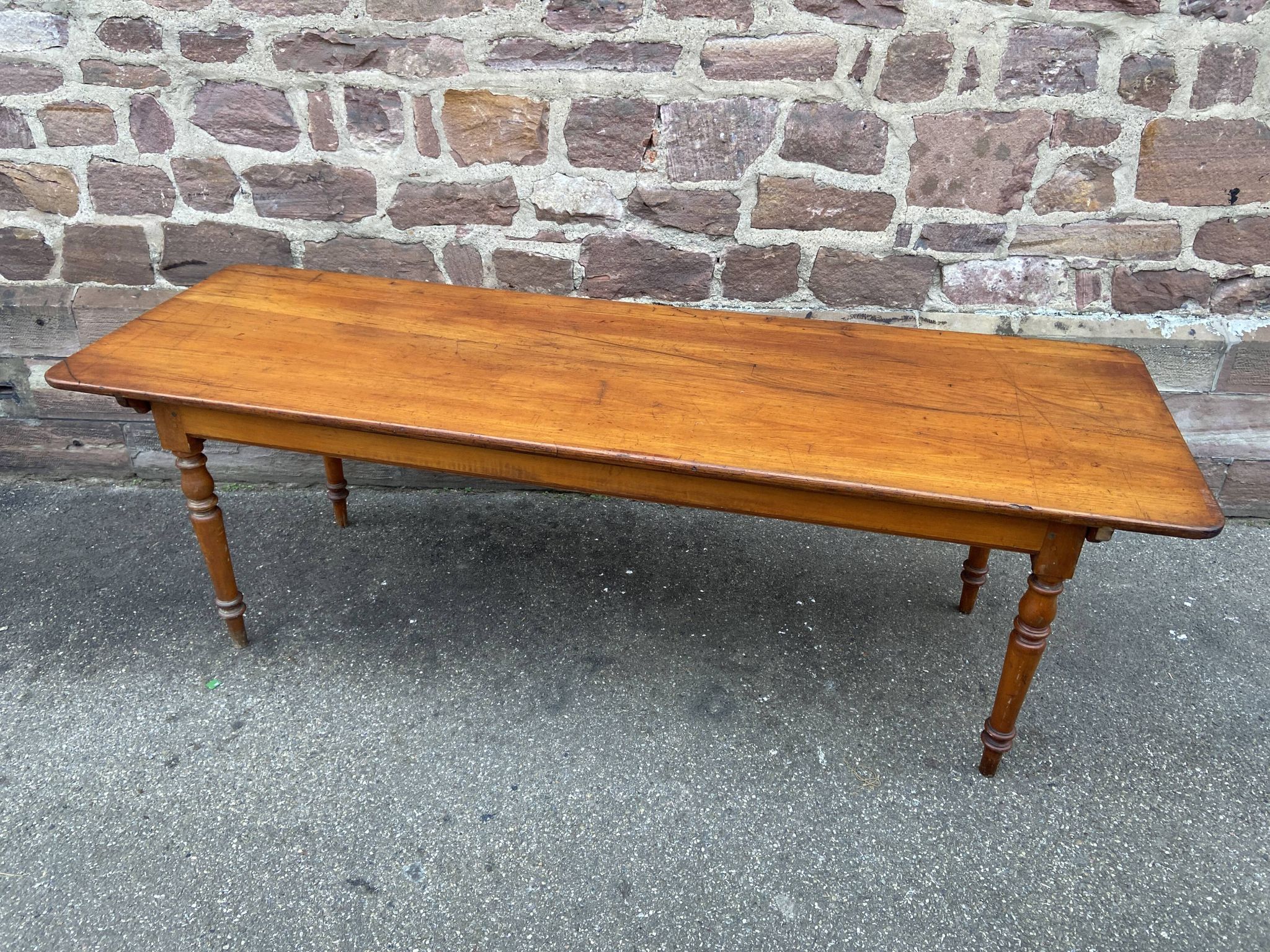Large Alsatian farmhouse table 225 cm fir shade Merisier