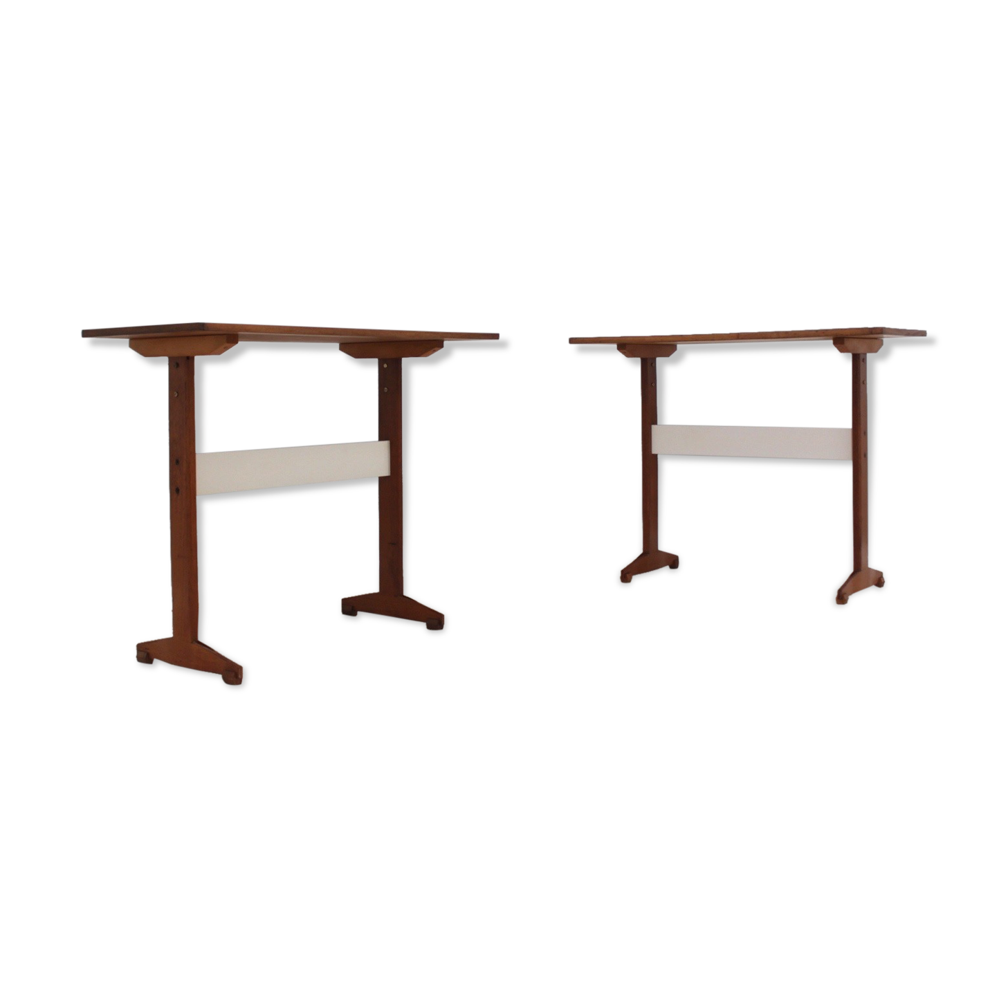 Mid century wood and formica desk 1950s, set of 2