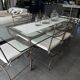 Roche Bobois glass and steel dining table and 6 chairs