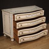 Italian dresser in lacquered, painted and gilded wood