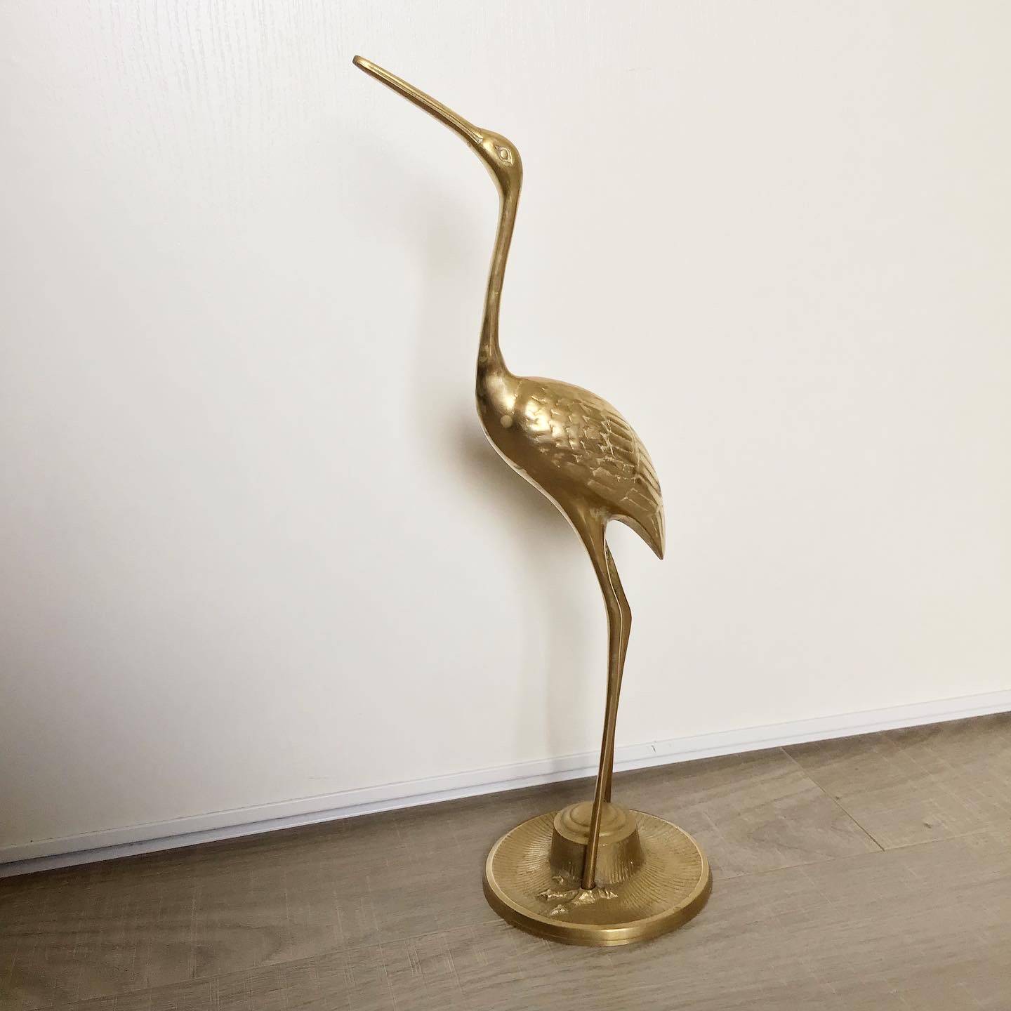 Vintage brass bird large heron model
