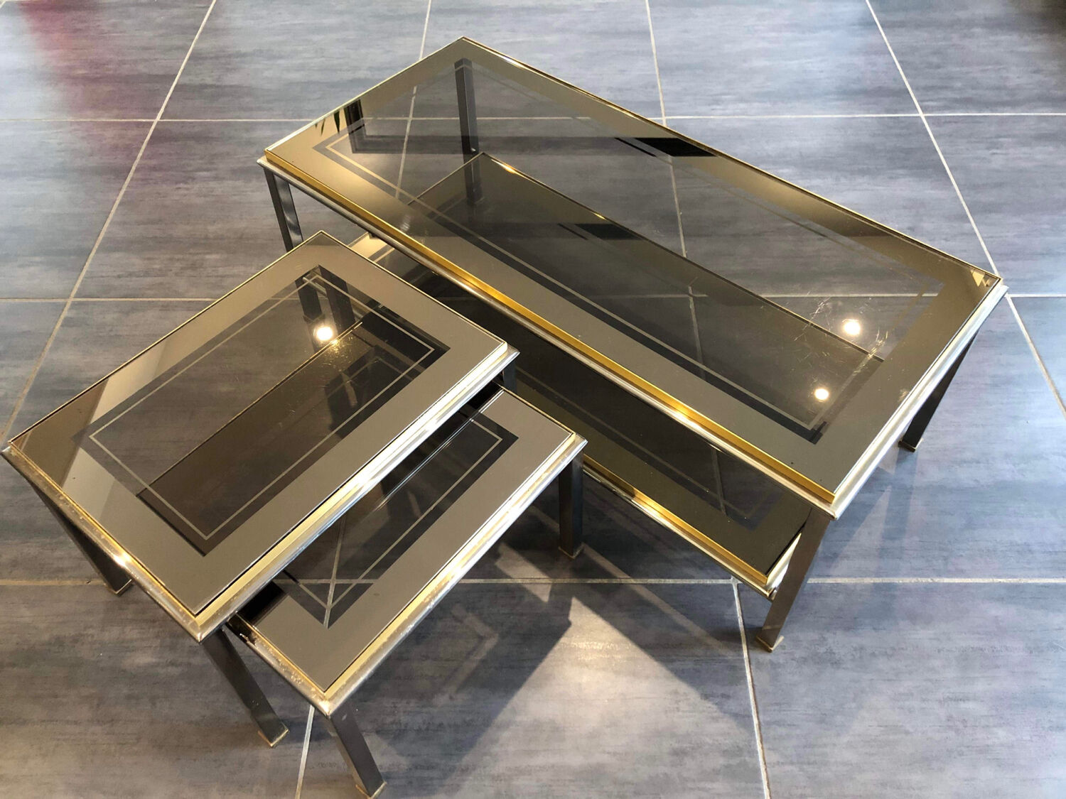 Set of Italian design coffee tables, 1970s