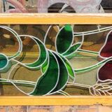 Large stained glass door side from the Art Nouveau period around 1900