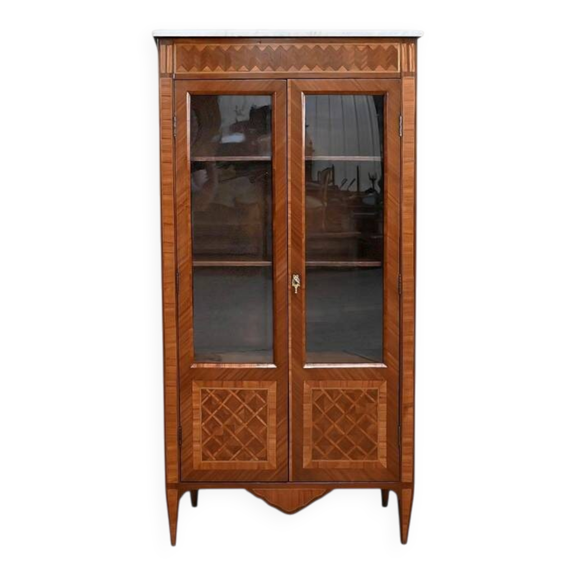 Small marquetry library, Louis XVI style – early 20th century