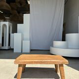 table basse en teck blond quadripode