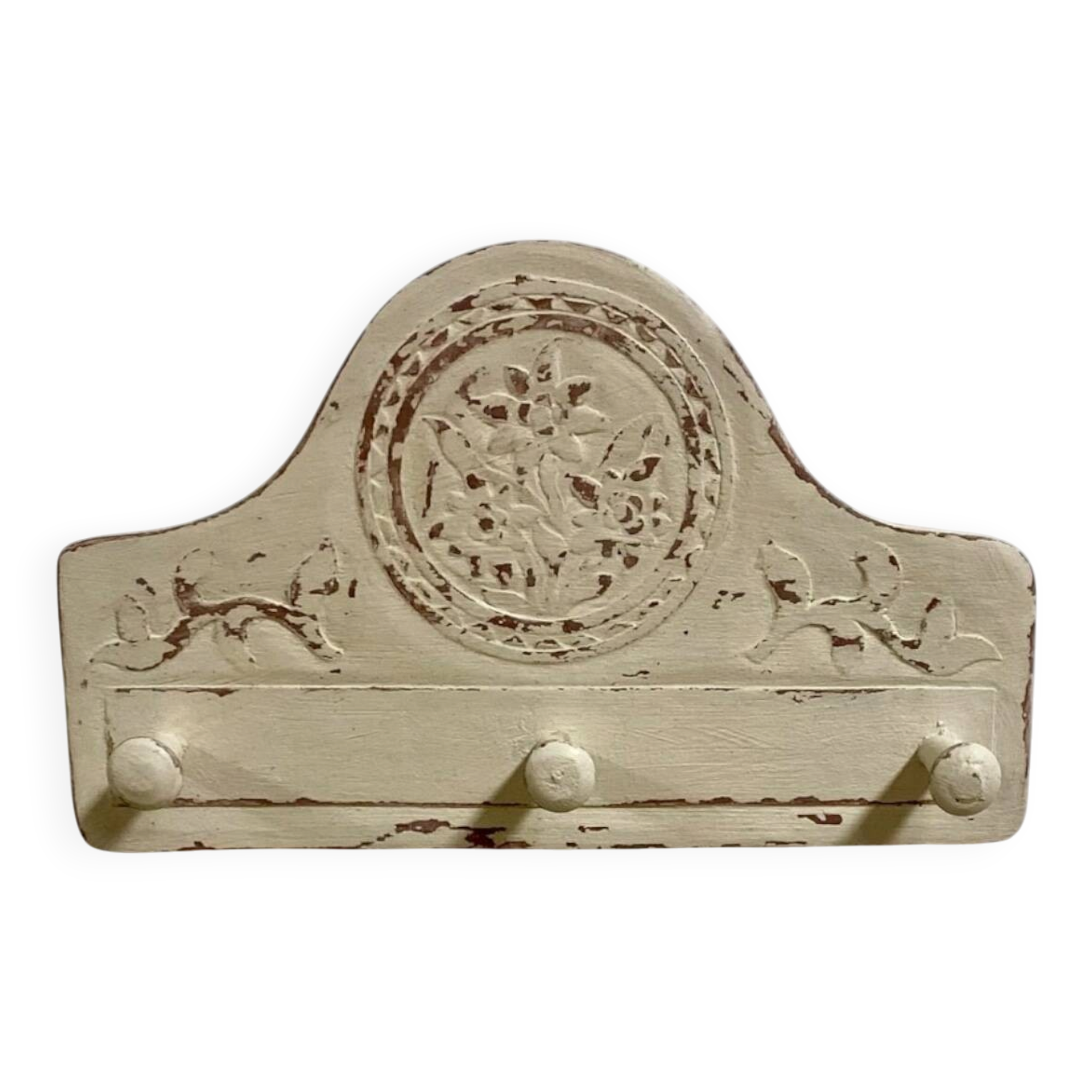 Vintage bohemian wall hook – weathered wood, unique piece