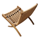 Pair of Mid-Century Modern folding chairs in beech and paper cord by Ebert Wels.