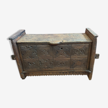 Eastern Afghanistan, Nuristan Region carved cedar wood chest dating from the 19th century