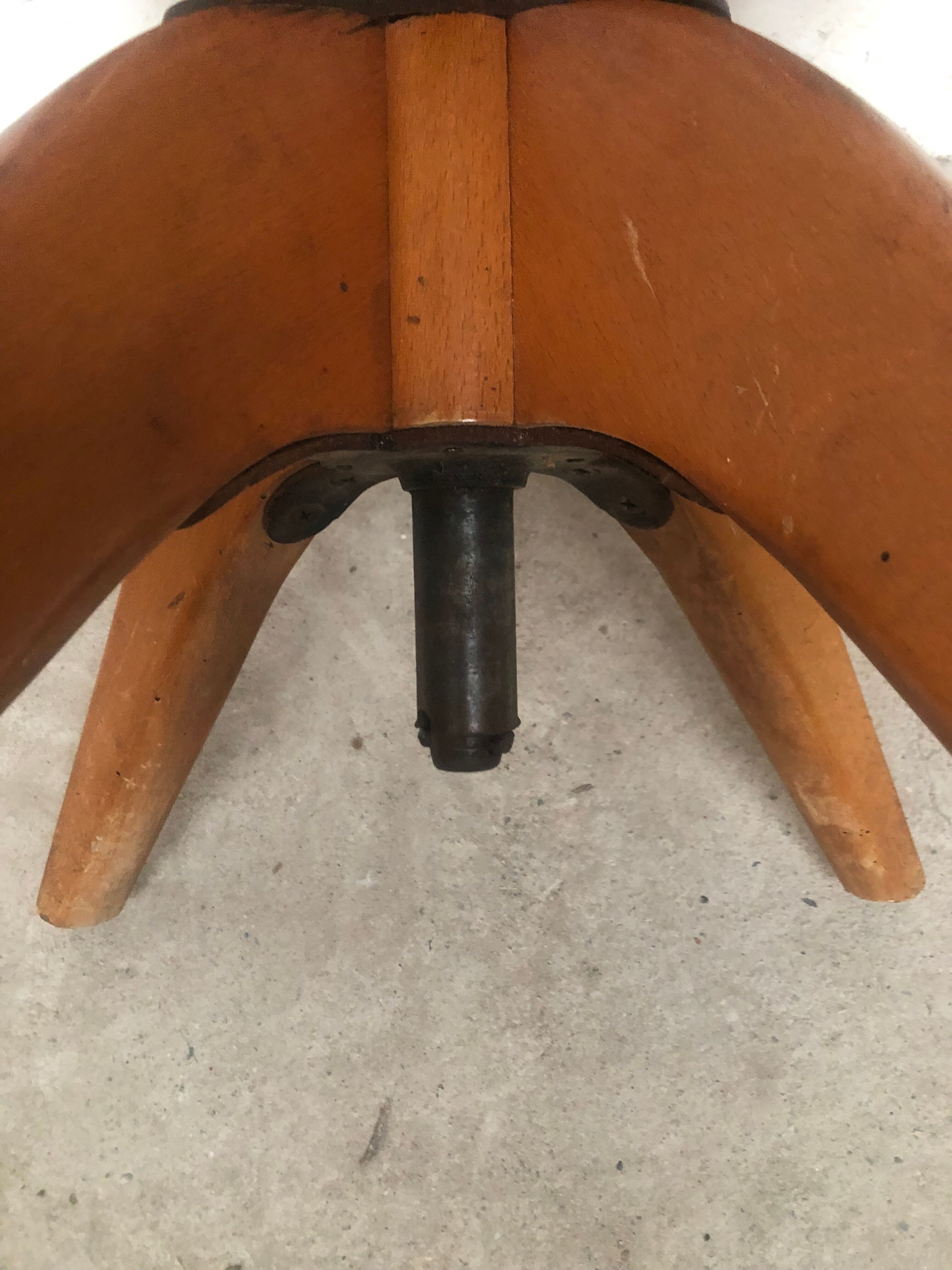 Office chair blond wood 50-60s vintage