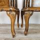 1950s Chippendale bedside tables with black glass