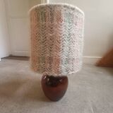Ceramic and wool lamp, signature