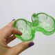 Salt and Pepper Servant in green glass, molded glass, vintage French, authentic
