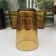 set of 4 amber yellow glasses from the 70s, signed France