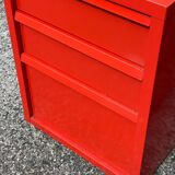 Prisunic 1970 metal trolley and box