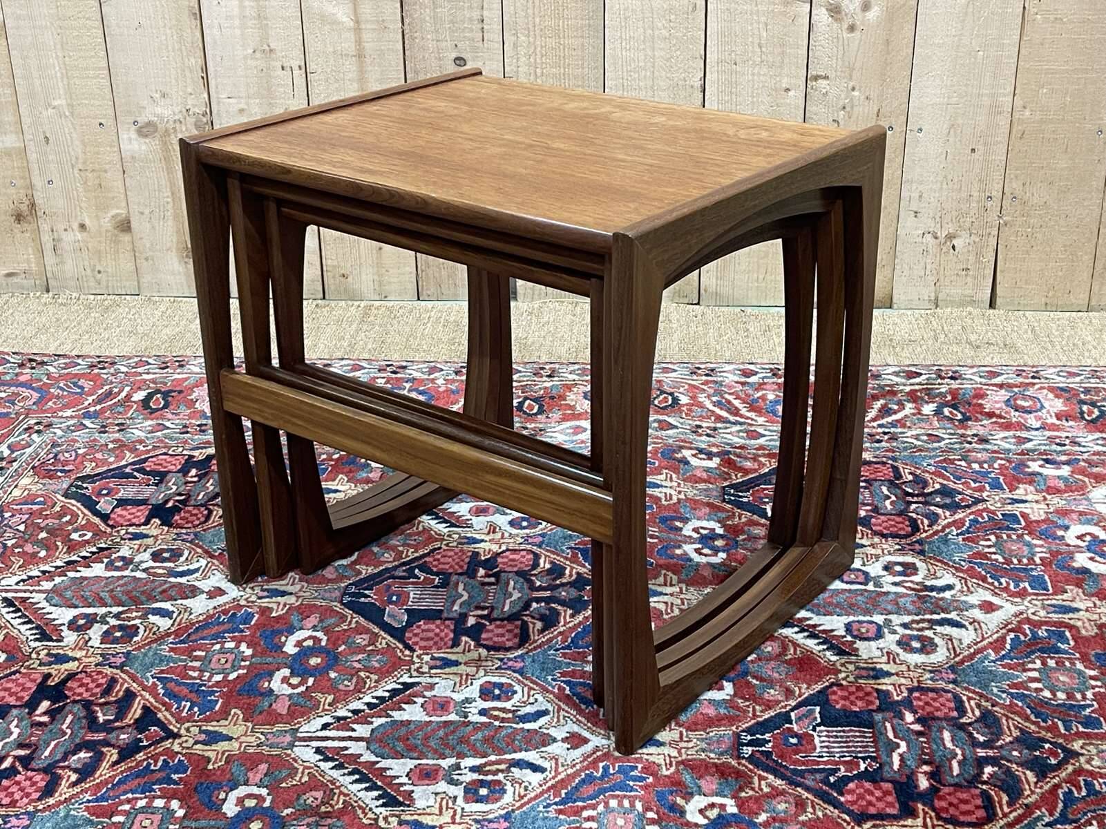 Set of 3 teak nesting tables from the GPlan brand from the 1970s