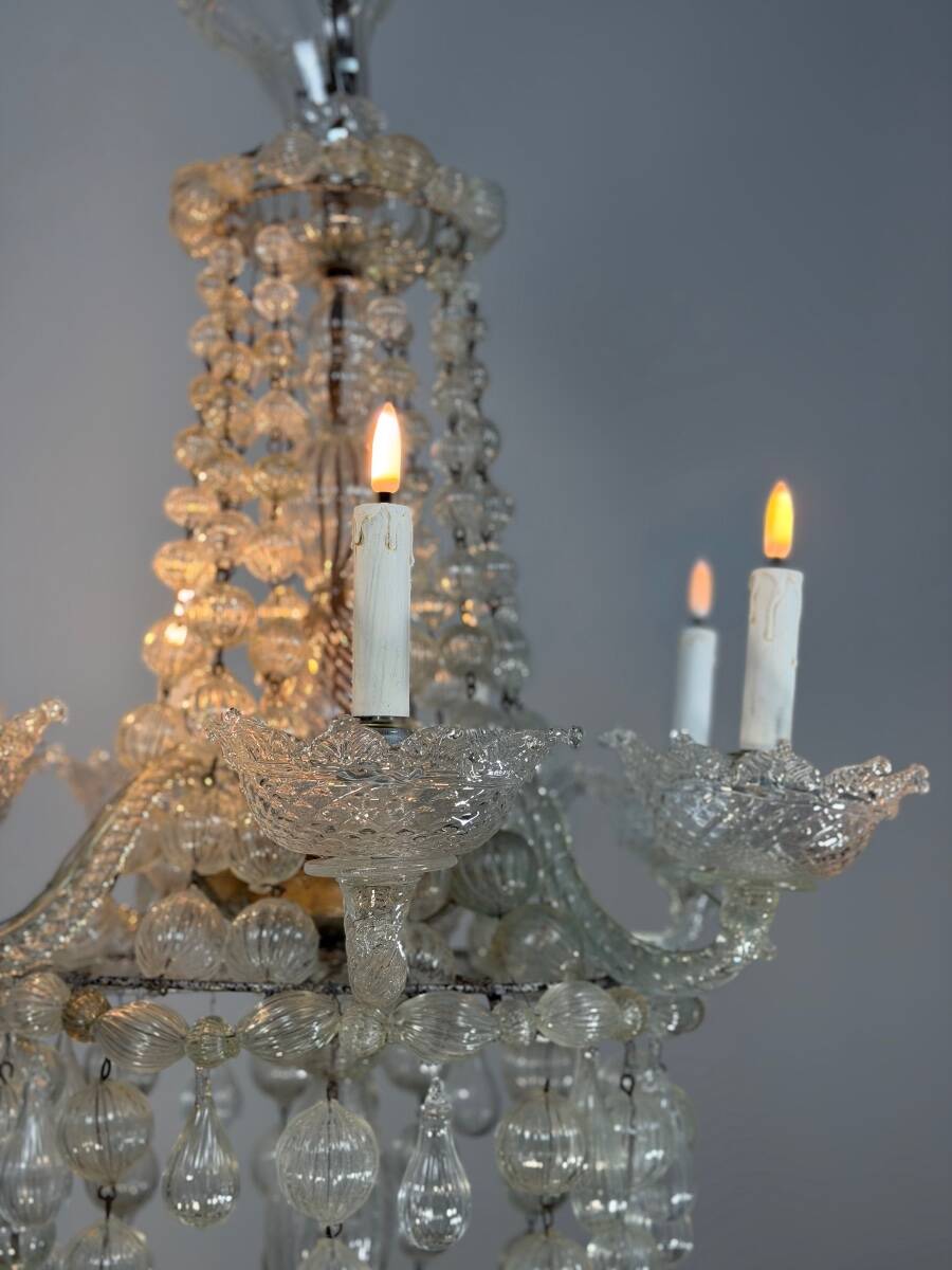 Lustre made of Murano glass beads, Venice around 1900