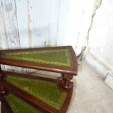 Escalier de Bibliothèque en bois et cuir – Escabeau Spirale Style Victorien