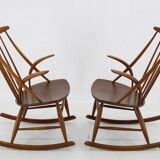 Chaise à bascule Illum Wikkelso Gyngestol No. 3 des années 1960 pour Niels Eilersen, 2 articles disponibles