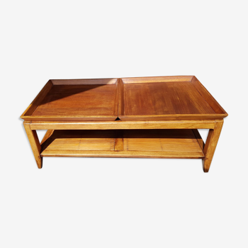 Table basse puzzle teck bambou