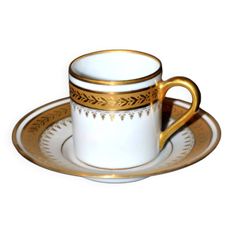 Litron cup in Limoges porcelain by A. Prévot - Gold inlay friezes