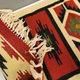 Beautifully woven Swedish wool rug in beautiful colours, estimated 1970s.